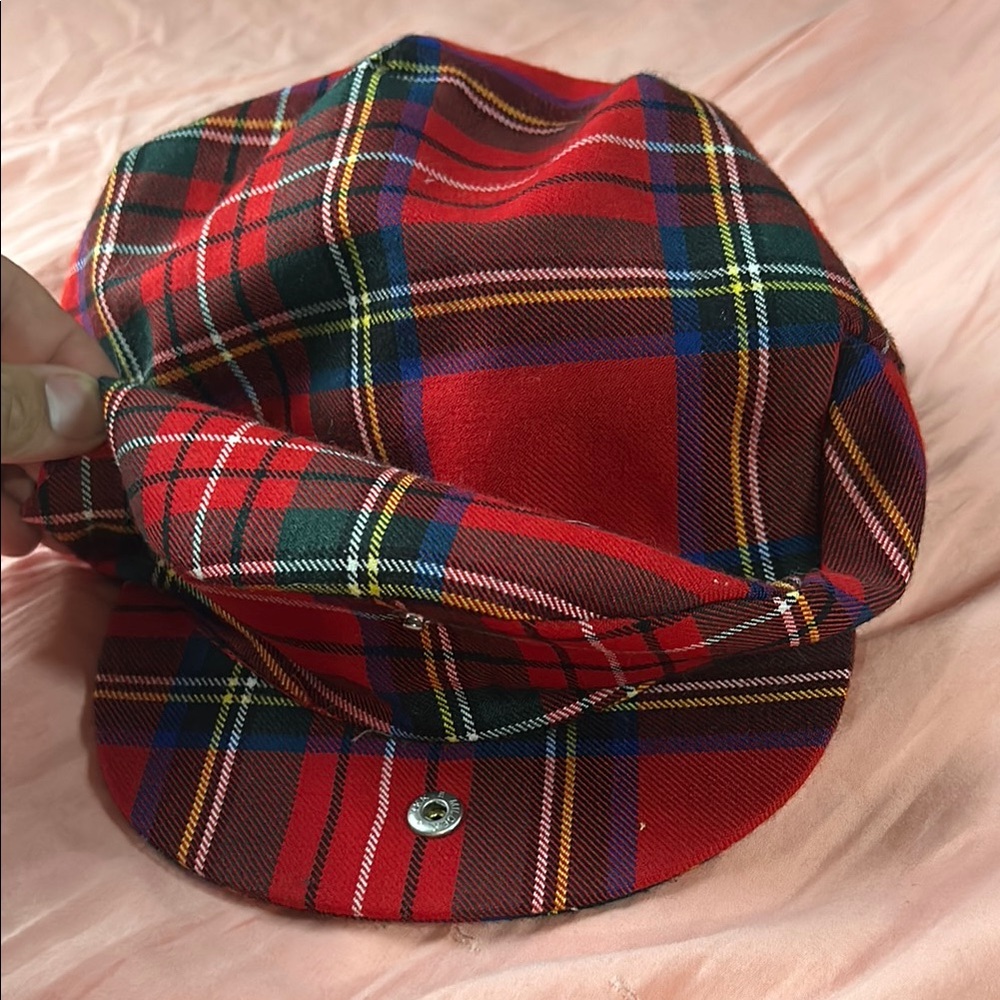 Hanna Hats Red Plaid/Tartan Newsboy Cap